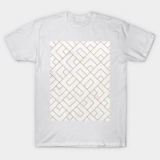 Golden Marble Square Floor Pattern T-Shirt